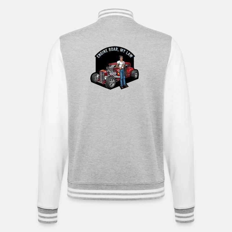 Hot engine and rebellious style - College Sweat Jacket - heather grey/white