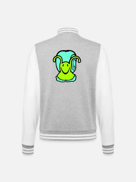 snail shell snail slug cute sweet - College Sweat Jacket - heather grey/white
