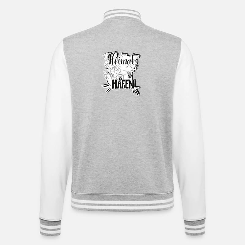 Camping Heimathafen - College-Sweatjacke - Grau meliert/Weiß
