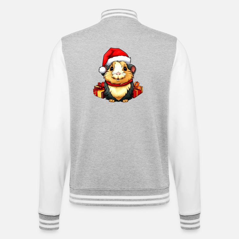 Cochons d'Inde de Noël - Veste Teddy - gris chiné / blanc