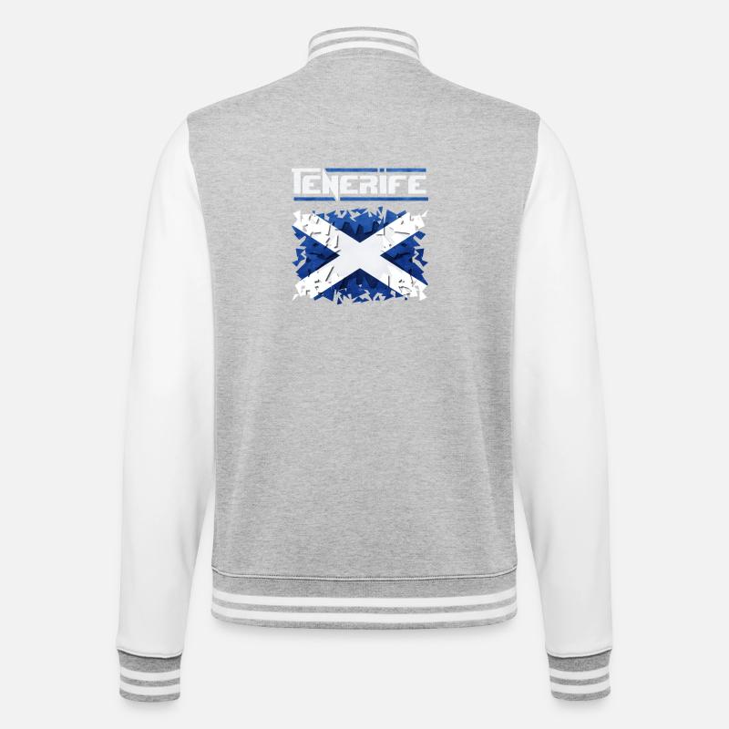 Tenerife Flag Design on Mutation - College Sweat Jacket - heather grey/white