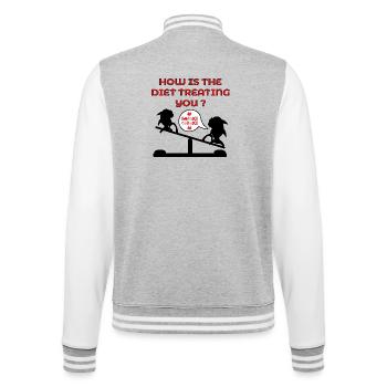 Régime amaigrissant amusant - Veste Teddy - gris chiné / blanc - Dos - Marisol (170cm)