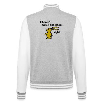 Wherever the hare blows - College Sweat Jacket - heather grey/white - Back - Marisol (170cm)