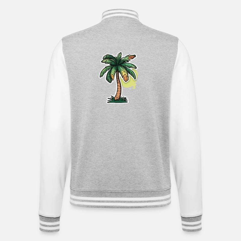 Palm tree - College Sweat Jacket - heather grey/white
