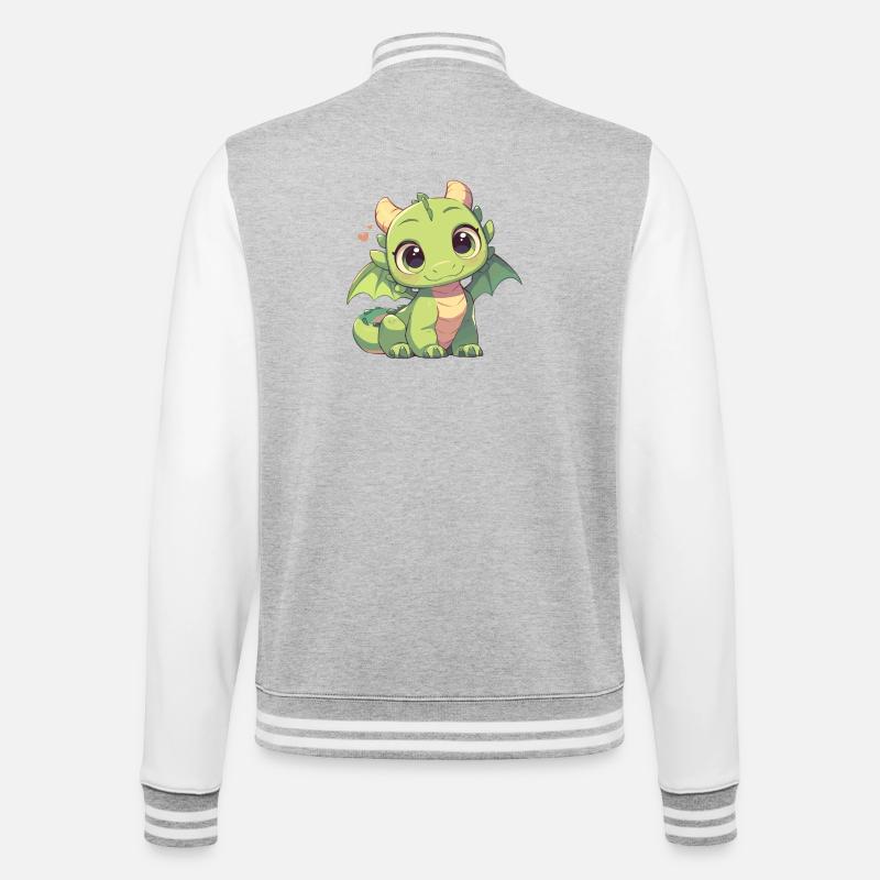 Dragon Dragon - College Sweat Jacket - heather grey/white