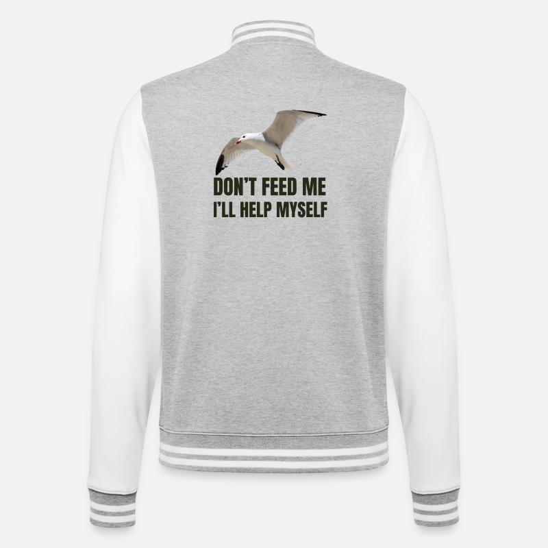 Seagull with Bold Statement - College Sweat Jacket - heather grey/white