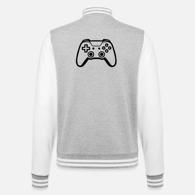Manette Joypad Gamer - Veste Teddy - gris chiné / blanc