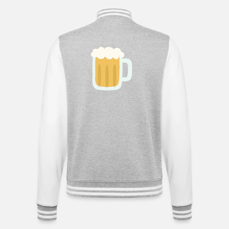 Schaumiger Bierkrug Illustration - College-Sweatjacke - Grau meliert/Weiß