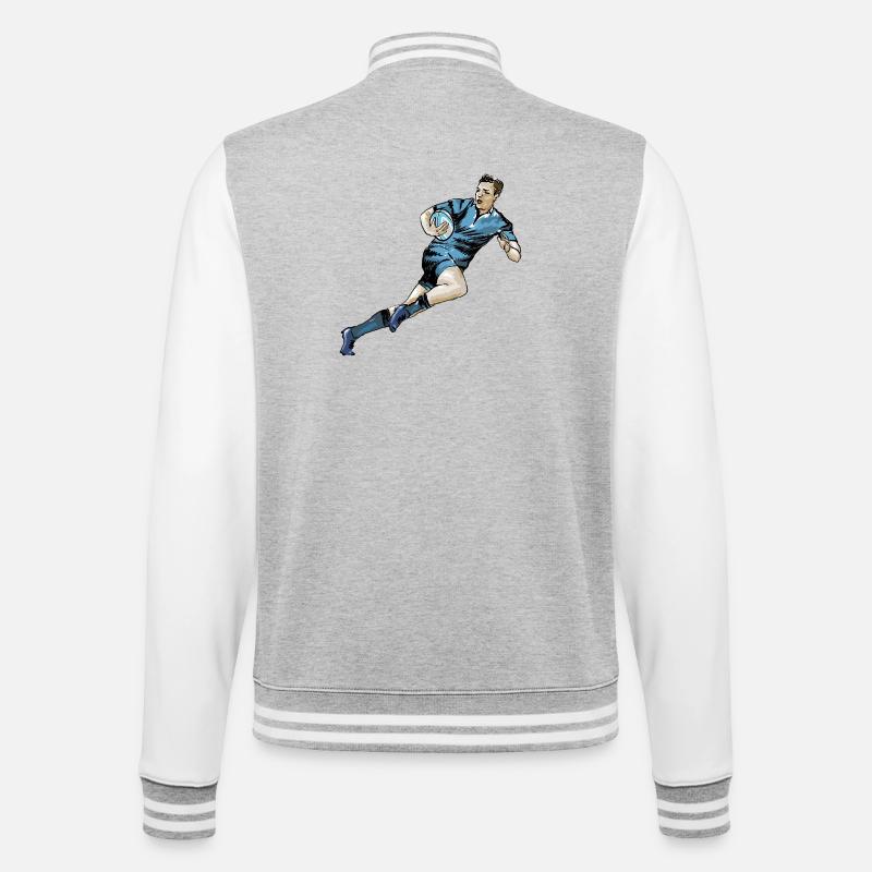 Rugby - College Sweat Jacket - heather grey/white