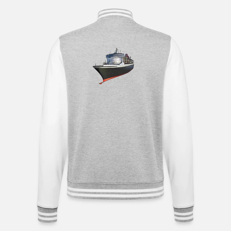 Conception classique d'un navire de croisière - Veste Teddy - gris chiné / blanc