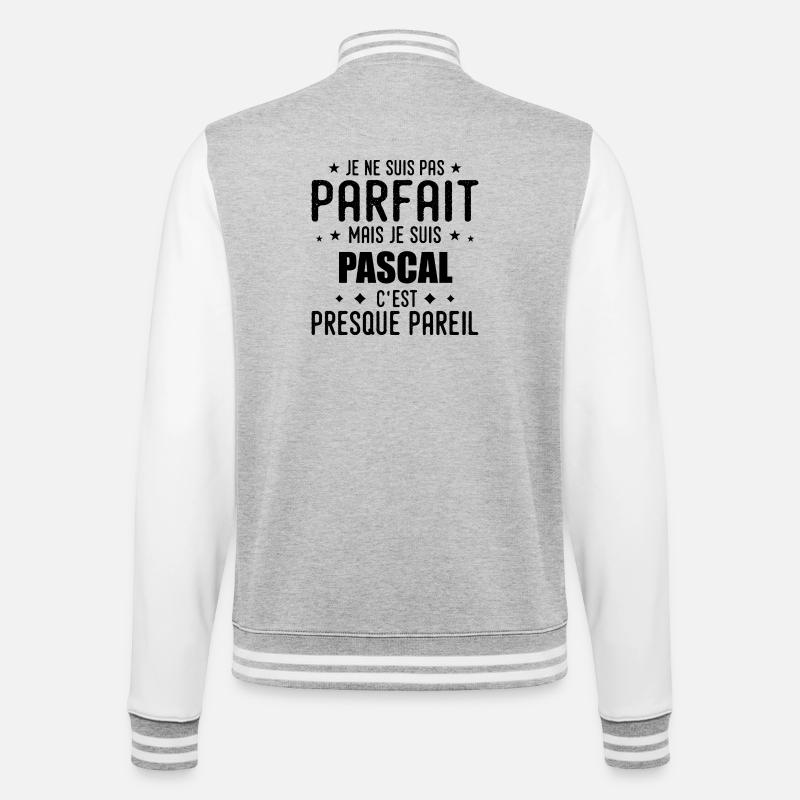 Pascal: authentisch, unvollkommen, oberflächlich, perfekt - College-Sweatjacke - Grau meliert/Weiß
