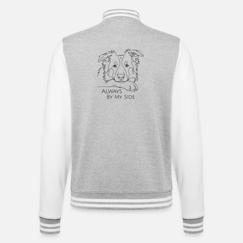 Australian Shepherd Always By My Side - College-Sweatjacke - Grau meliert/Weiß