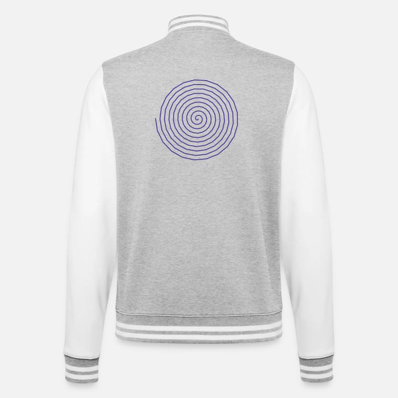 Functional Spiral Pattern Design - College Sweat Jacket - heather grey/white