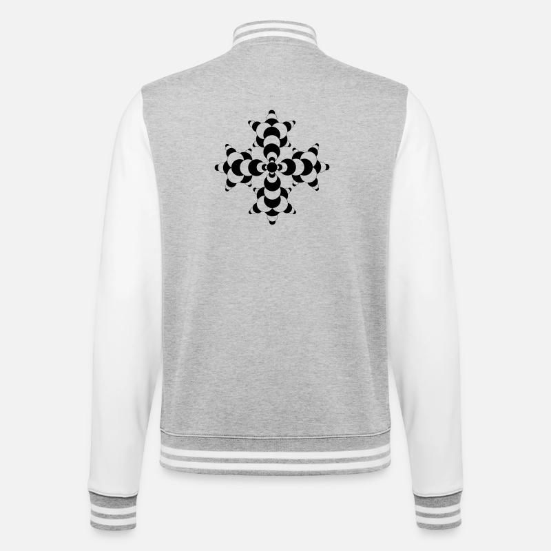 Fractal Molecule Crop Circle - College Sweat Jacket - heather grey/white