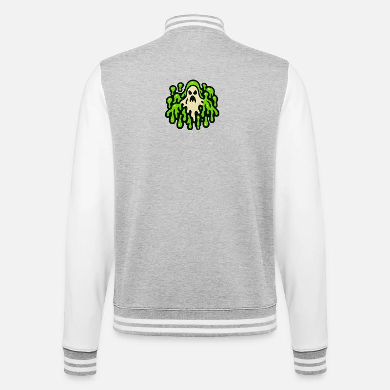 Spooky ghost slime print - College Sweat Jacket - heather grey/white