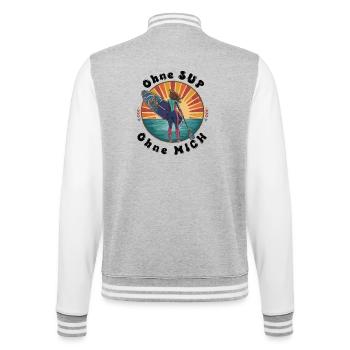 ohne SUP - ohne MICH - College-Sweatjacke - Grau meliert/Weiß - Hinten - Marisol (170cm)