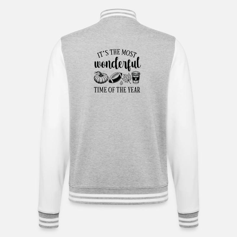 Die ersten Aromen des Herbstes - College-Sweatjacke - Grau meliert/Weiß