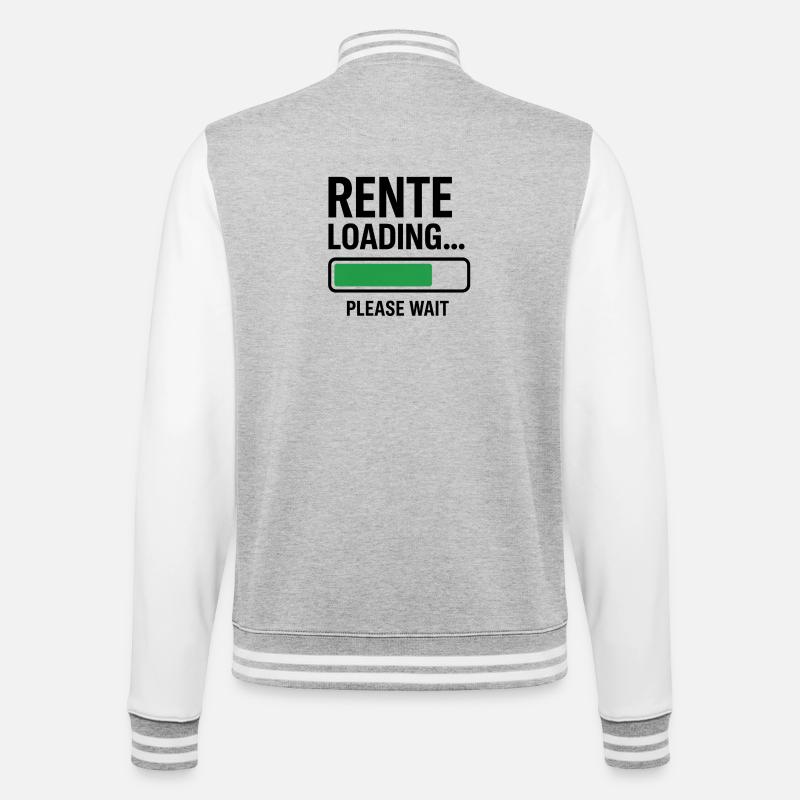 Rente Loading please wait - College-Sweatjacke - Grau meliert/Weiß