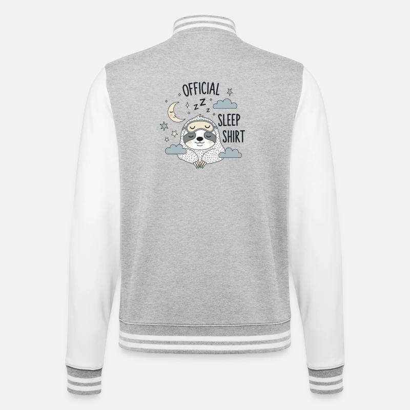 Sleeping Sloth Design - College Sweat Jacket - heather grey/white