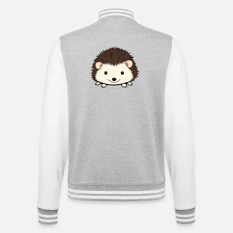 Hérisson mignon avec un visage amical - Veste Teddy - gris chiné / blanc