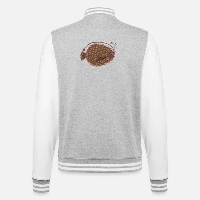 Die_Flunder_2 - Veste Teddy - gris chiné / blanc