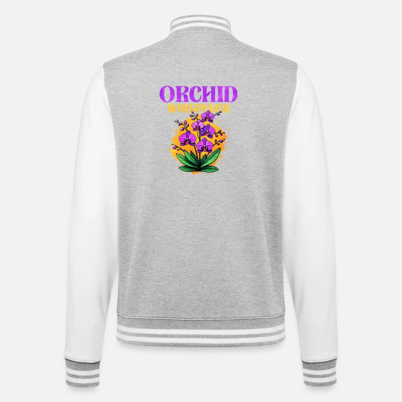 Conception de murmure d'orchidée - Veste Teddy - gris chiné / blanc