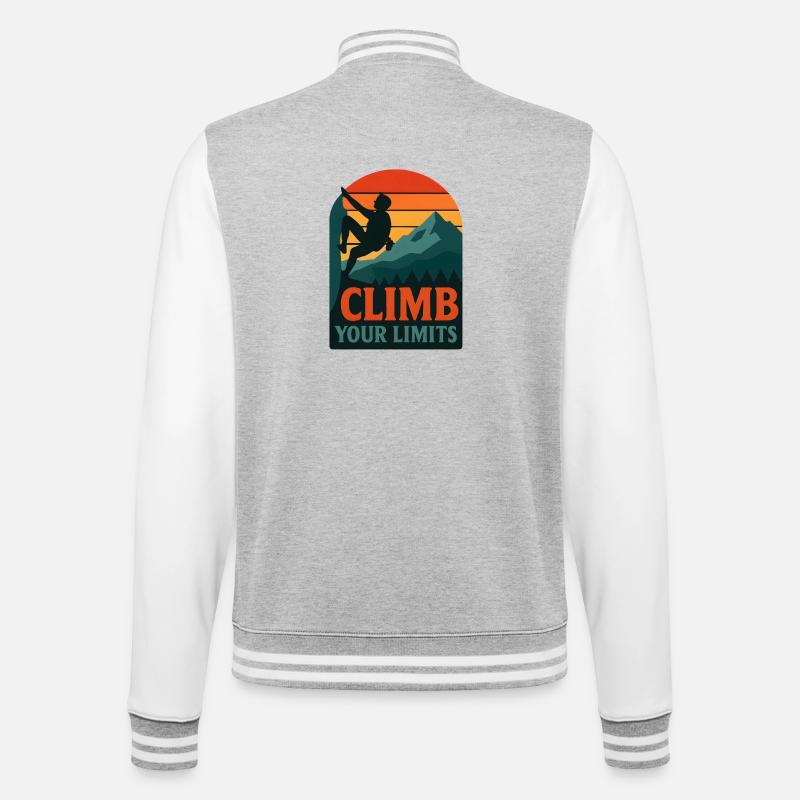  Climb Your Limits – Klettern & Bouldern - College-Sweatjacke - Grau meliert/Weiß