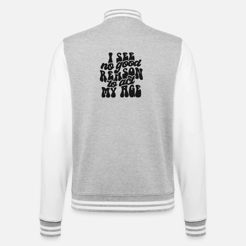 Druckdesign mit Selbstakzeptanz-Botschaft - College-Sweatjacke - Grau meliert/Weiß