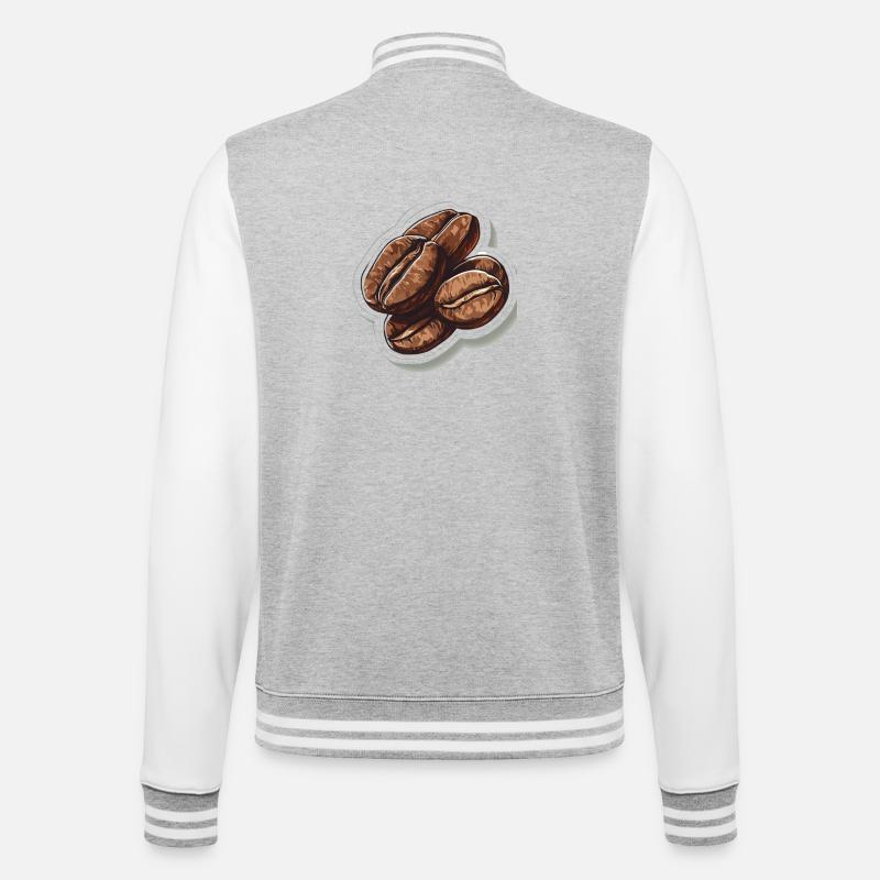 Café - Veste Teddy - gris chiné / blanc