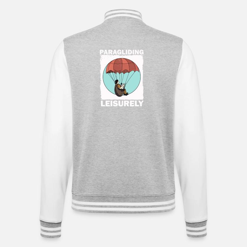 Paragliding Entspannung Design - College-Sweatjacke - Grau meliert/Weiß