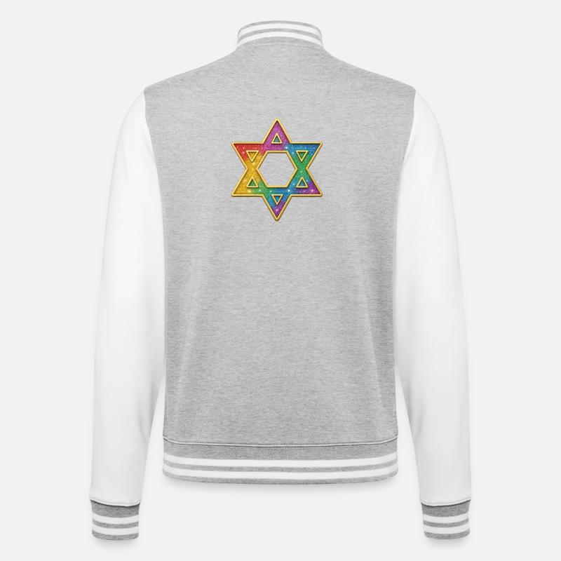 Rainbow Star Decor - College Sweat Jacket - heather grey/white