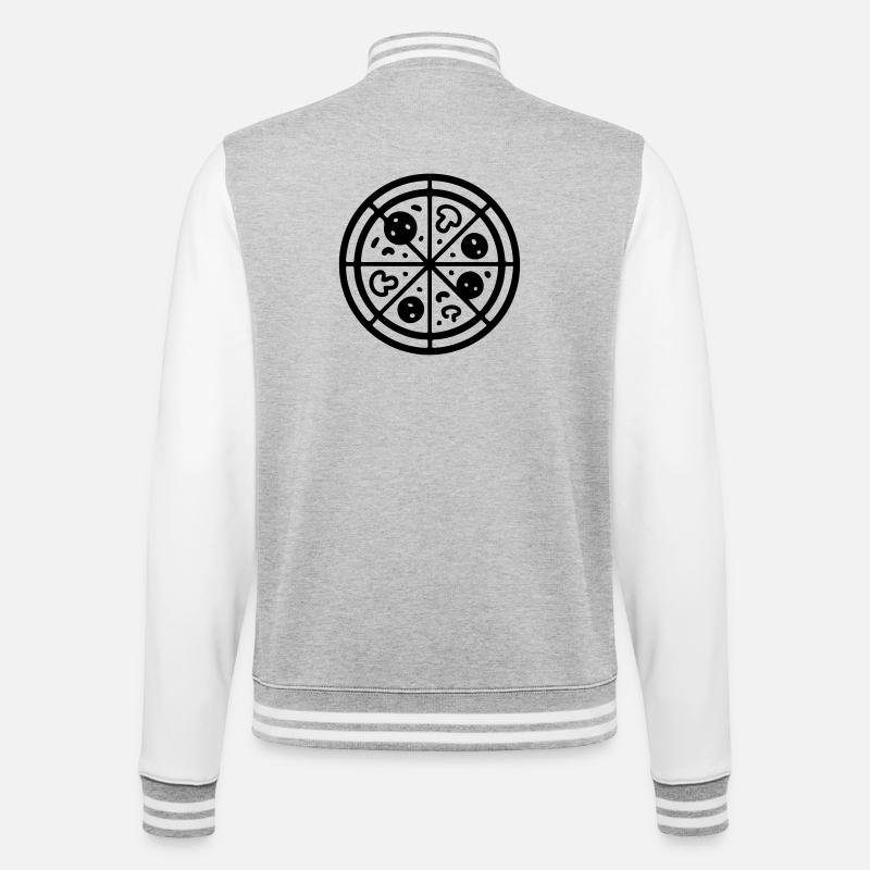 Pizza Logo - College Sweat Jacket - heather grey/white