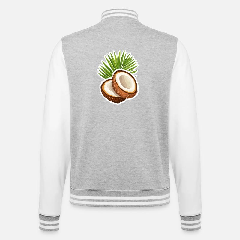 Kokosnuss Coconut - College-Sweatjacke - Grau meliert/Weiß