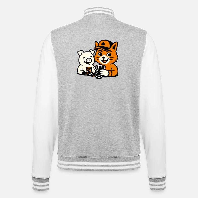 Chat de poker - Veste Teddy - gris chiné / blanc