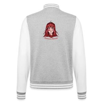 Hearts & Storms - College-Sweatjacke - Grau meliert/Weiß - Hinten - Marisol (170cm)