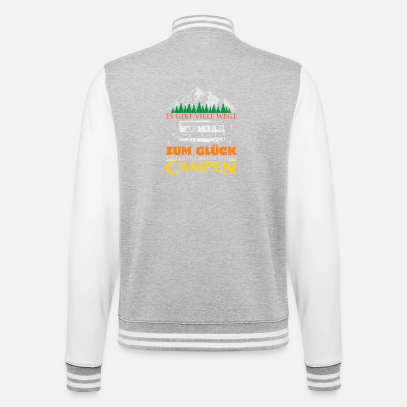 Camper Camping Caravan Saying - College Sweat Jacket - heather grey/white