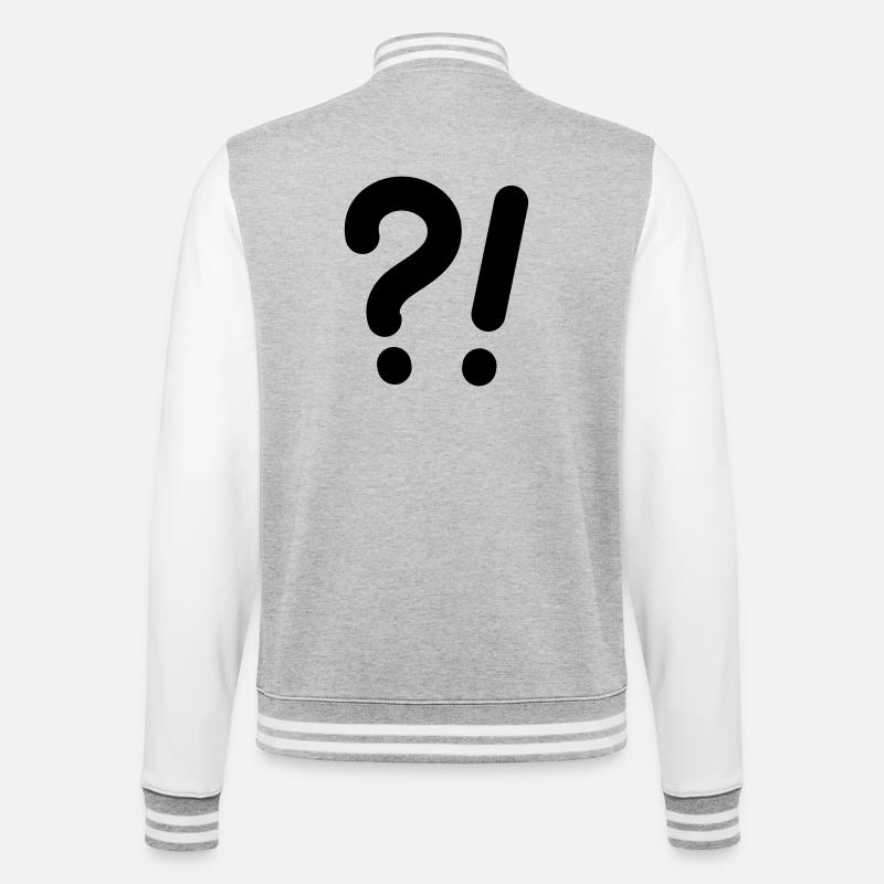 Points d’interrogation et points d’exclamation - Veste Teddy - gris chiné / blanc