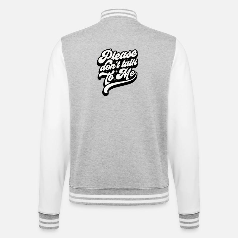 Message expressif dans un style moderne - Veste Teddy - gris chiné / blanc