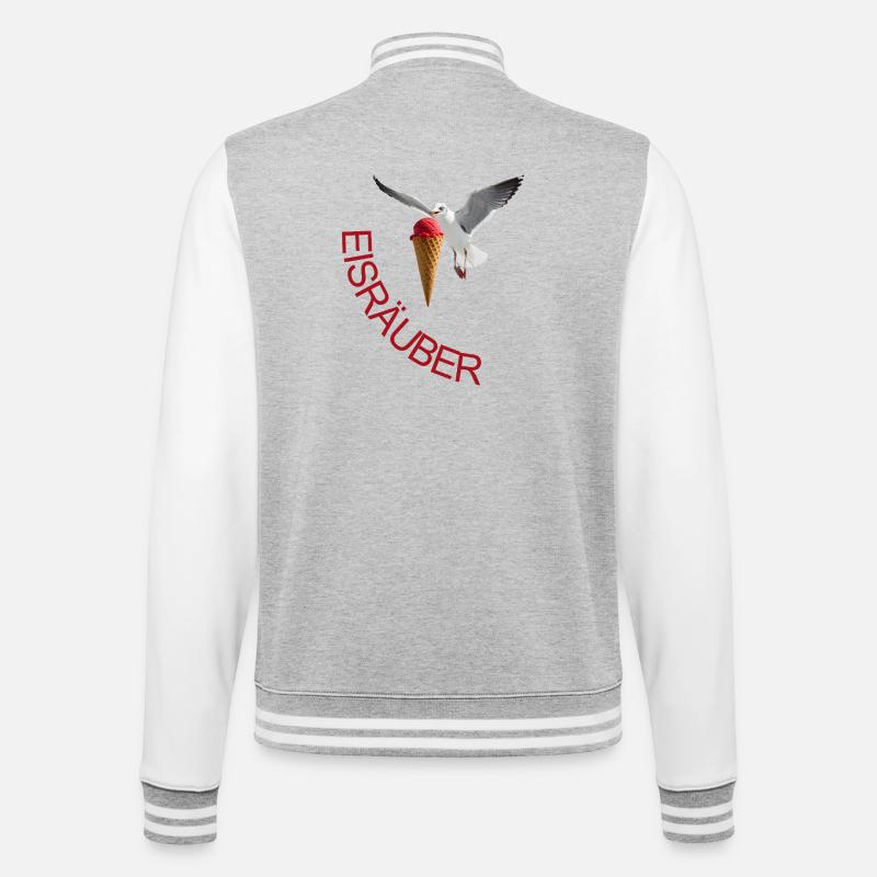 Möwe mit Eiscreme Eisräuber - Veste Teddy - gris chiné / blanc