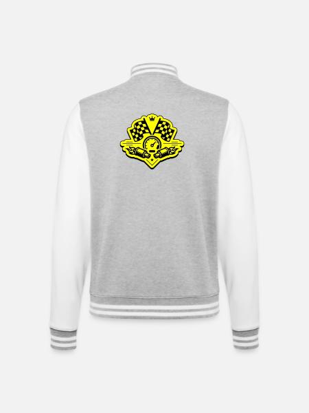 Racing racing flag exhaust speedometer - College Sweat Jacket - heather grey/white