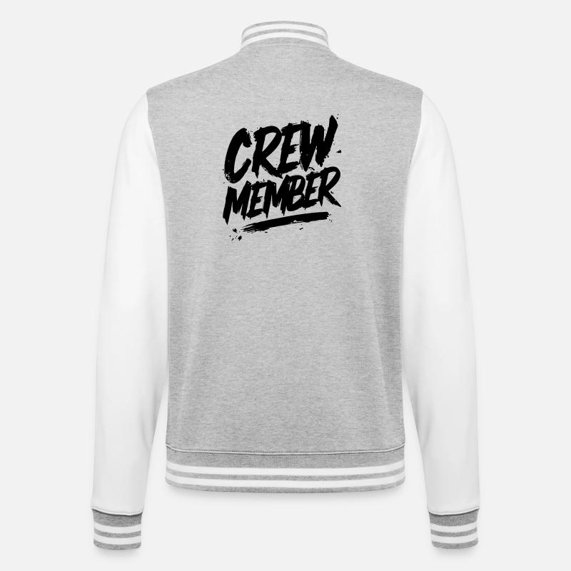 Crew Member - College-Sweatjacke - Grau meliert/Weiß