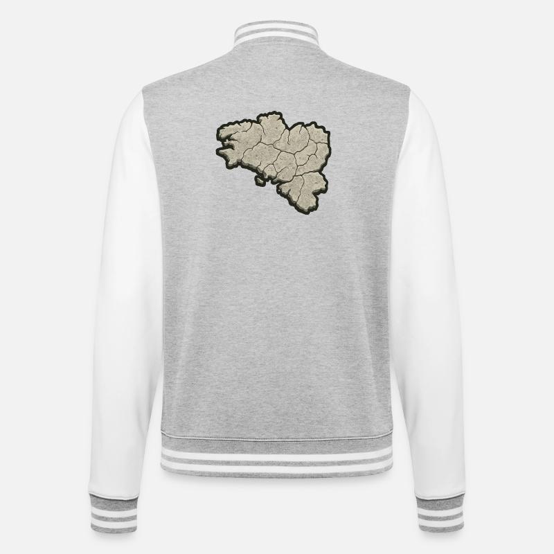 Brittany Pierre Map – Breton Identity & Pride - College Sweat Jacket - heather grey/white