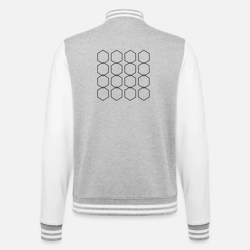 Abstract Pattern - College Sweat Jacket - heather grey/white