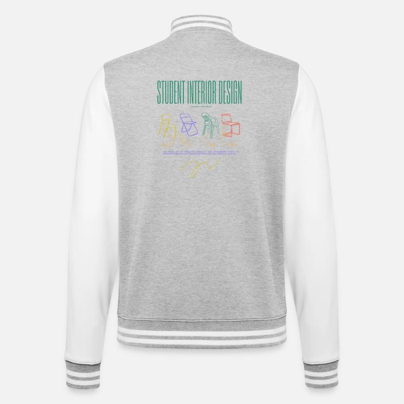Student Interior Design Principles | for free - College Sweat Jacket - heather grey/white