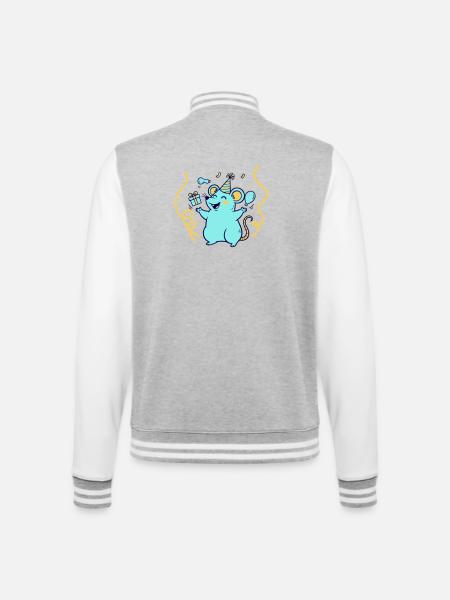 Festive Time with Hat and Balloons - College Sweat Jacket - heather grey/white