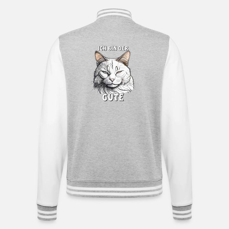 KATZE ICH BIN DER GUTE - College-Sweatjacke - Grau meliert/Weiß