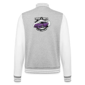 Torque & Thrash - College-Sweatjacke - Grau meliert/Weiß - Hinten - Marisol (170cm)