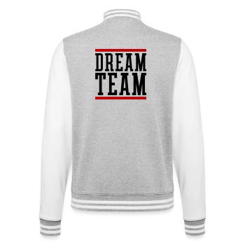 Dream Team - College-Sweatjacke - Grau meliert/Weiß - Hinten - Marisol (170cm)
