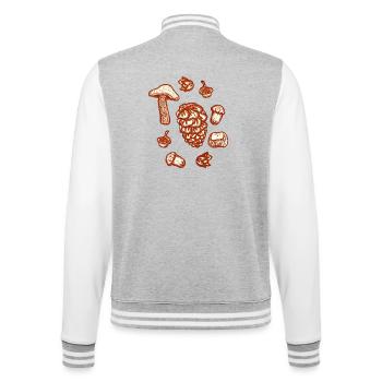 Rustikale Herbstschmuck-Illustration - College-Sweatjacke - Grau meliert/Weiß - Hinten - Marisol (170cm)