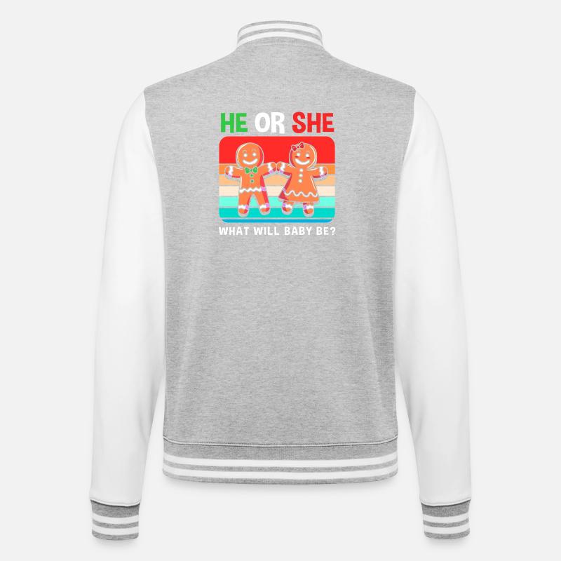 Werdender Papa werdende Väter Weihnachten - College-Sweatjacke - Grau meliert/Weiß